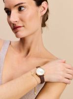 Pack Reloj Análogo Café Mujer + Pulsera