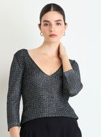 Polera de Cuello V Regular con Manga