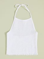 Polera Estilo Nido Panal con Amarra en Cuello