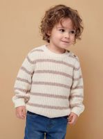 Sweater Rayas con Botón en Hombro