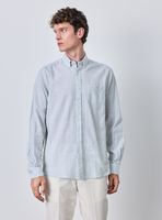 Camisa Manga Larga Lino Algodón Rayas