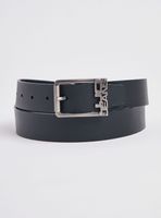 Cinturón Cuero Hebilla Logo Calado