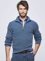 Sweater Half Zipper Wafle