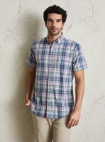 Camisa Manga Corta Cuadros Print