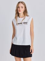 Polera sin Mangas Estampada