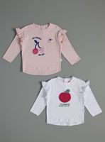 Polera Bipack con Estampado Focal y Vuelo en Manga