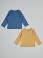 Polera Bipack Lisa con Bolsillo en Pecho