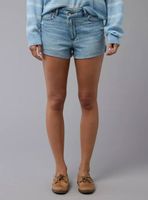 Short Ae Stretch Ripped Denim Mom