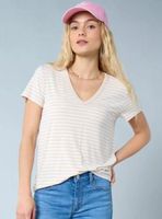 Polera Rayada Cuello en V