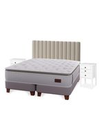 Cama Europea Heritage King 180x200 cm + Respaldo Tubular + Vel Roma