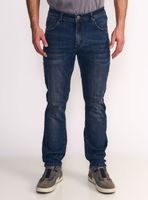 Jeans Slim Tiro Medio Dark Emboss