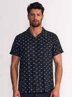 Camisa Manga Corta Surf Guayabera Sarga Mini Print