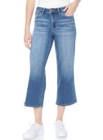 Jeans Crop Tiro Alto Pretina Básica 1 Botón F124