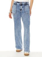 Jeans Cargo Recto Tiro Alto Pretina