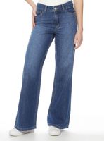 Jeans Wide Leg Tiro Alto Pretina Básica Pnk33