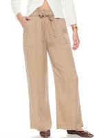 Pantalón Wide Leg Tiro Alto Pretina Elasticada con Lazo