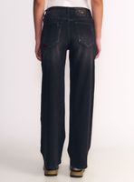 Jeans Wide Leg Tiro Alto Negro Castaño