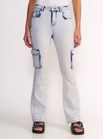 Jeans Polly Cargo Tiro Ultra Alto Light