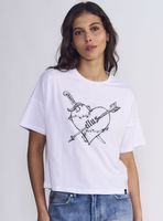 Polera Box Fit Round Neck Corazón