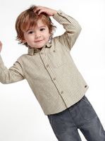 Camisa Seersucker Tipo Vichy Tonos Tierra