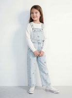 Jardinera Denim Full Bordado con Flores