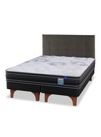 Cama Europea Seven Plus King + Respaldo Design Grafito