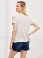 Polera con Tela Metalizada y Pinza en Escote