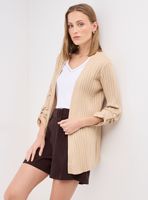 Blusa Tipo Kimono Acanalado con Hilo Metalizado