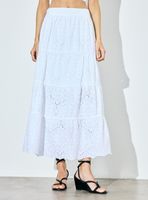 Falda Broderie Larga con Cortes