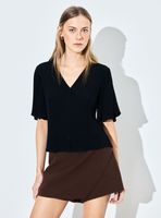 Blusa Manga Corta Acampanada