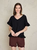 Polera con Proceso de Teñidoo y Terminación de Vuelos