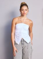 Polera Drapeada Amarrada Al Cuello