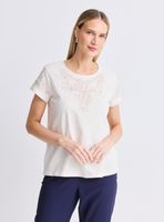 Polera con Detalles Ornamentales en Escote y Mangas