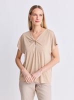 Polera Escote V con Aplicación Metálica