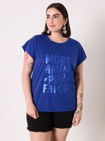 Polera Manga Choca y Gráfica Metalizada