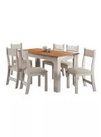 Juego de Comedor Violeta + 6 Sillas 136x75x75.6 cm