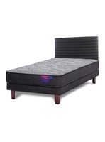 Cama Europea Therapedic Plus 1.5 Plazas Box + Respaldo Modern Grafito