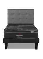 Cama Americana Platinum 1.5 Plazas Base Normal + Respaldo