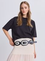 Cinturón Detalle Metales Cuero Sintético