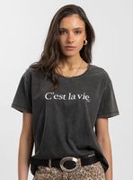 Polera Manga Corta Cest La Vie Grafito