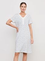 Camisa de Dormir Botones Estampado Flores