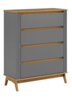 Cómoda Alba 4 Cajones Gris