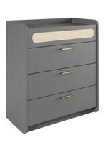 Cómoda Duna Gris 4 Cajones