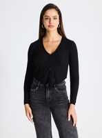 Chaleco Cárdigan Jacquard Terminación en Punta