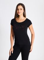 Polera Básica Ajustada Estampado Brillante