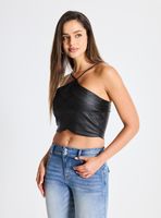 Polera Peto Halter Tela Engomada