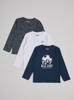 Polera Tripack Lisa y Estampado Fútbol