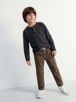 Pantalón Regular Fit Acabado Peach Algodón