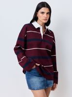 Polerón Cuello Polo Rayado