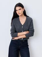 Chaleco Cárdigan Manga Larga Lana